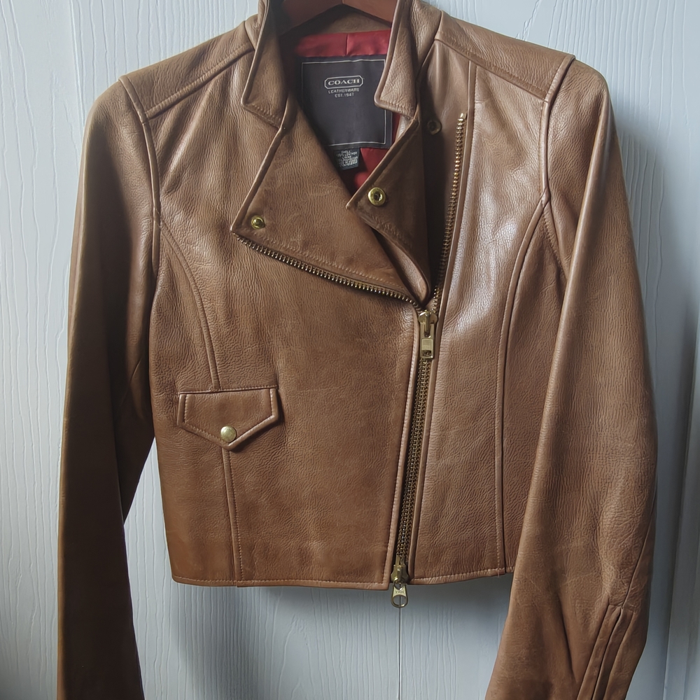 Coach Brown Leather Jacket